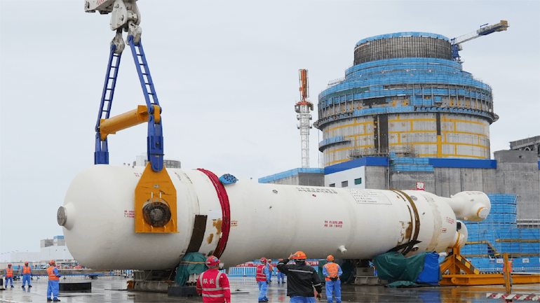 Haiyang 4 installs first steam generator - Nuclear Engineering International